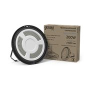 Светильник светодиодный подвесной UFO 200W 24000lm 5000K 175-265V IP65 D310*88мм черный скобка в комплекте | 821536320 | Gauss