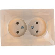 Розетка 2-м СП Кварта 10А IP20 без заземл. без защ. шторок крем. GENERICA ERK23-K33-10-DM