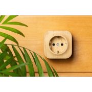 Розетка 1-м ОП Quteo 16А IP20 250В 2P+E с заземл. защ. шторки дерево IEK 782280