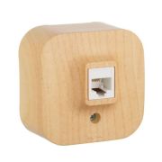 Розетка телефонная 1-м ОП Quteo RJ11 дерево IEK 782274