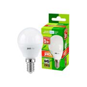 Лампа светодиодная PLED-ECO 5Вт G45 шар матовая 4000К нейтр. бел. E14 400лм 230В 50Гц JazzWay 1036926A