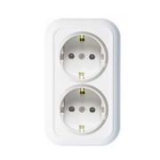 Розетка 2-м ОП Валентина РС16-327 защ. шторки с заземл. + изолир. пласт. бел. Кунцево 6217