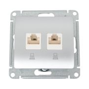 Розетка компьютерная 2-м Glossa RJ45 кат.5E механизм алюм. SE GSL000385KK