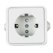 Розетка 1-м AQUA 3113 защ. шторки с заземл. п/герм. бел. ASD / IN HOME 4690612003450