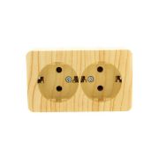 Розетка 2-м ОП Viola с заземл. беленый дуб LEZARD 751-5200-127