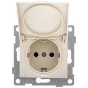 Розетка 1-м СП Bravo 16А 250В с заземл. защ. шторки с крышкой механизм беж. GUSI С10Р91-003