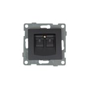 Розетка телефонная 2-м СП Bravo RJ12 механизм графит GUSI С10Т2-010