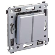 Переключатель 2-кл. 2мод. СП Avanti «Закаленная сталь» 16А сер. DKC 4404114