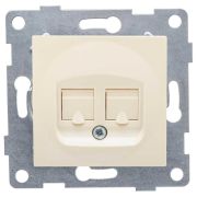 Розетка компьютерная + телефонная 2-м СП Ugra RJ45 + RJ12 механизм беж. GUSI С11КТ-003