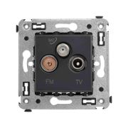 Розетка телевизионная TV/FM/SAT СП Avanti «Черный матовый» DKC 4412533