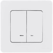 Выключатель 2-кл. Inspiria 10А IP20 250В 10AX с подсветкой/индикацией механизм бел. IEK 673630