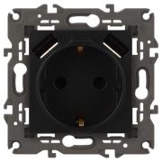 Розетка 16А 250В 2P+E с 2хUSB 5В-3А защ. шторки Elegance антрацит 14-4109-05 ЭРА Б0047871