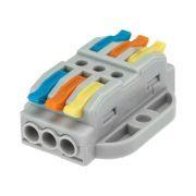 Клемма строительно-монтажная СМК проходная 222-423P 3п 0.08-4кв.мм с монтажной площадкой сер. (блист.5шт) Rexant 07-6263-5