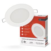 Светильник светодиодный RLP 6Вт 6500К IP40 420лм 230В 120мм круглый встраив. панель бел. IN HOME 4690612038452