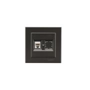 Розетка компьютерная+гнездо СП Karea 16А IP20 CAT 5 дым. металлик Makel 56050035