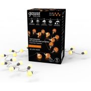 Гирлянда светодиодная садовая Solar «Большие Шары» 20 ламп бел. IP44 GAUSS GS034