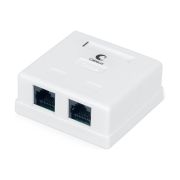 Розетка компьютерная 2-м ОП WS-8P8C-Cat.5e-2 RJ45 кат.5E Dual IDC Cabeus 7247c