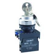 Переключатель с ключом NP8-11Y/22 1НО+1НЗ IP65 2 полож. самовозврат. (R) CHINT 578670