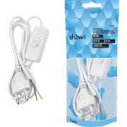 Провод с евроштекером с выключателем 2м 2х05кв.мм 2.5А бел. Duwi 28569 4