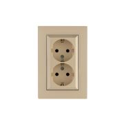 Розетка 2-я Karea RIZZ с заземл. крем Makel 88010082