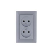 Розетка 2-я Karea RIZZ STAR без заземл. сер. Makel 88065017