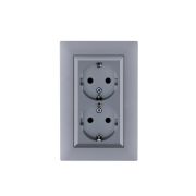 Розетка 2-я Karea RIZZ STAR с заземл. сер. Makel 88065082