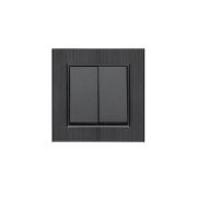 Выключатель 2-клав. Karea LINE STAR дым. металлик Makel 86050003