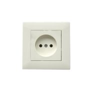 Розетка 1-м Karea RIZZ без заземл. керамика крем Makel 88010002