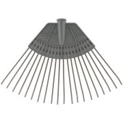 Грабли веерные пластинчатые (пластмассовая основа) 20 зубьев 310х450мм без черенка КУРС 76941