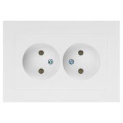 Розетка 2-м СП Accent 6-204-01 16А IP20 250В 2P AL/CU бел. Intro Б0063447
