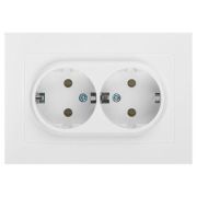 Розетка 2-м СП Accent 6-205-01 16А IP20 250В 2P+E Schuko AL/CU бел. Intro Б0063485