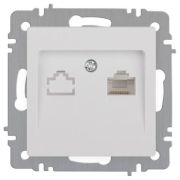 Розетка компьютерная 1-м СП Accent 6-303-01 RJ45 IP20 бел. Intro Б0063624