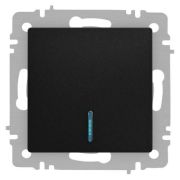 Выключатель 1-кл. СП Accent 6-102-05 10А IP20 250В с подсветкой AL/CU антрацит Intro Б0063475