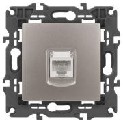 Розетка компьютерная Elegance 14-3107-16 RJ45 титан Эра Б0065764