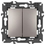 Выключатель 2-кл. Elegance 14-1104-16 250В 10АХ титан Эра Б0065803