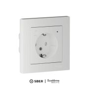 Розетка AtlasDesign Smart 16А L+N с заземл. защ. шторки Zigbee механизм бел. SE ATN000145Z