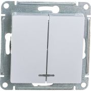 Выключатель 2-кл. СП AtlasDesign 10А IP20 (сх. 5а) 10AX с подсветкой механизм бел. SE ATN000153