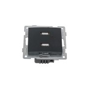 Розетка USB 2-м СП Bravo механизм графит GUSI С10USB2-010