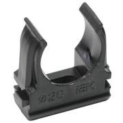 Держатель для труб (клипса) CF20 с защелкой черн. ELASTA (уп.10шт) IEK CTA10D-CF20-K02-010