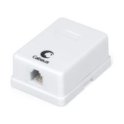 Розетка телефонная 1-м ОП WS-6P4C-TEL-1 RJ12 (6P4C) бел. Cabeus 7483c