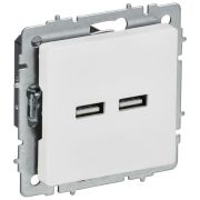 Розетка BRITE РЮ10-1-БрАБ USB A+A 3.1А механизм арктич. бел. IEK BR-U21-D31-K91