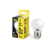 Лампа светодиодная G45 3Вт шар 4000К нейтр. бел. E27 216лм 230-240В IEK LLE-G45-3-230-40-E27