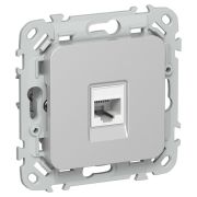 Розетка компьютерная СП FLITE РК5е-1-0-ФлА RJ45 кат.5E UTP механизм алюм. IEK FI-K12-1-K47