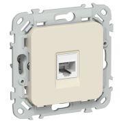 Розетка компьютерная СП FLITE РК5е-1-0-ФлСл RJ45 кат.5E UTP механизм сливочный IEK FI-K12-1-K86