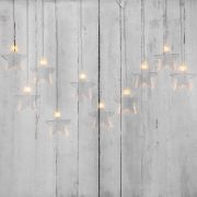 Гирлянда светодиодная «Айсикл» (бахрома) «Звезды» 1.5х0.6м 10LED тепл. бел. 0.51Вт IP20 провод прозр. Neon-Night 303-030