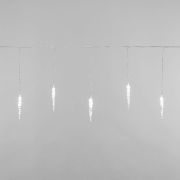 Гирлянда светодиодная «Айсикл» (бахрома) «Сосульки» 1.5х0.25м 10LED бел. 0.51Вт IP20 провод прозр. Neon-Night 303-068